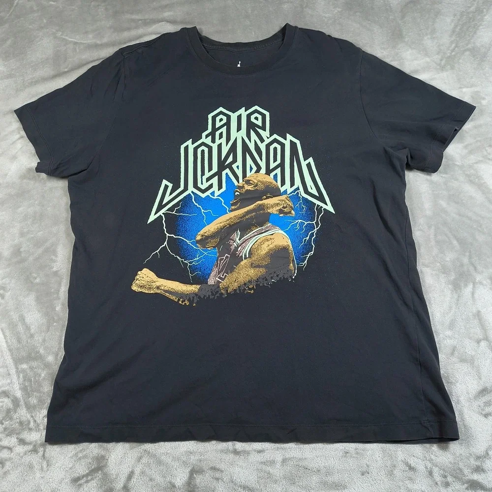 Air Jordan Shirt Mens XXL Nike Michael‎ Jordan Lightening Heavy Metal Dri Fit